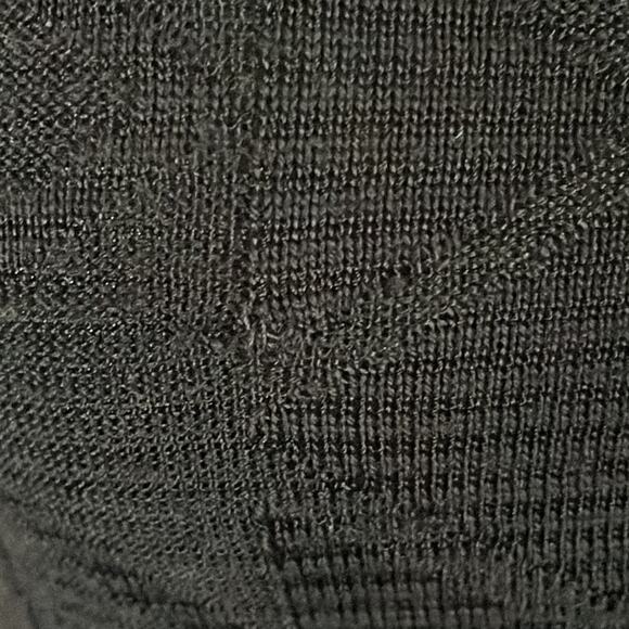 M by Missoni Open Knit V-Neck Dress Cropped Sleeves Solid Black Size XS 0 2 4 - Picture 14 of 15